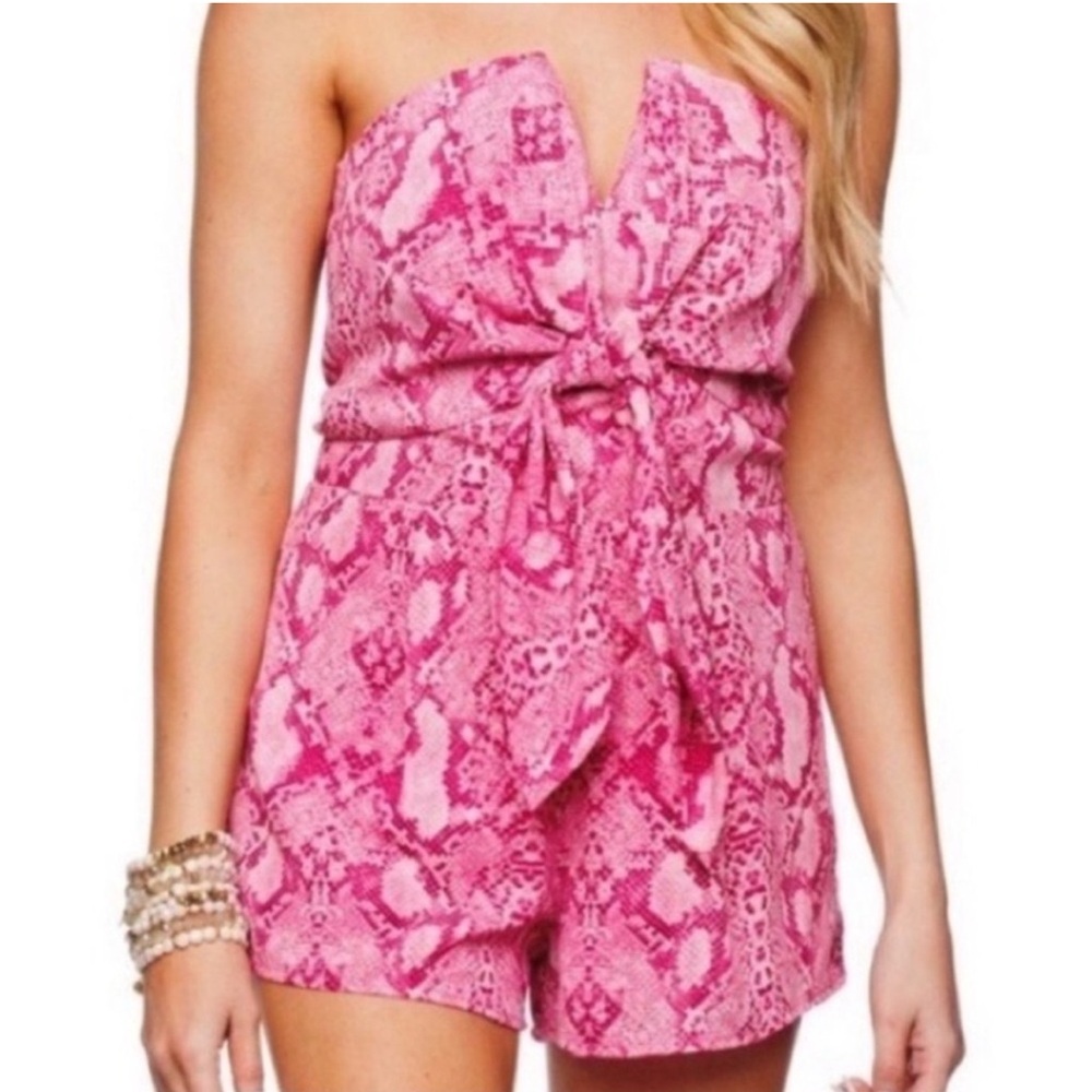 Vestique Pink Snakeskin Romper